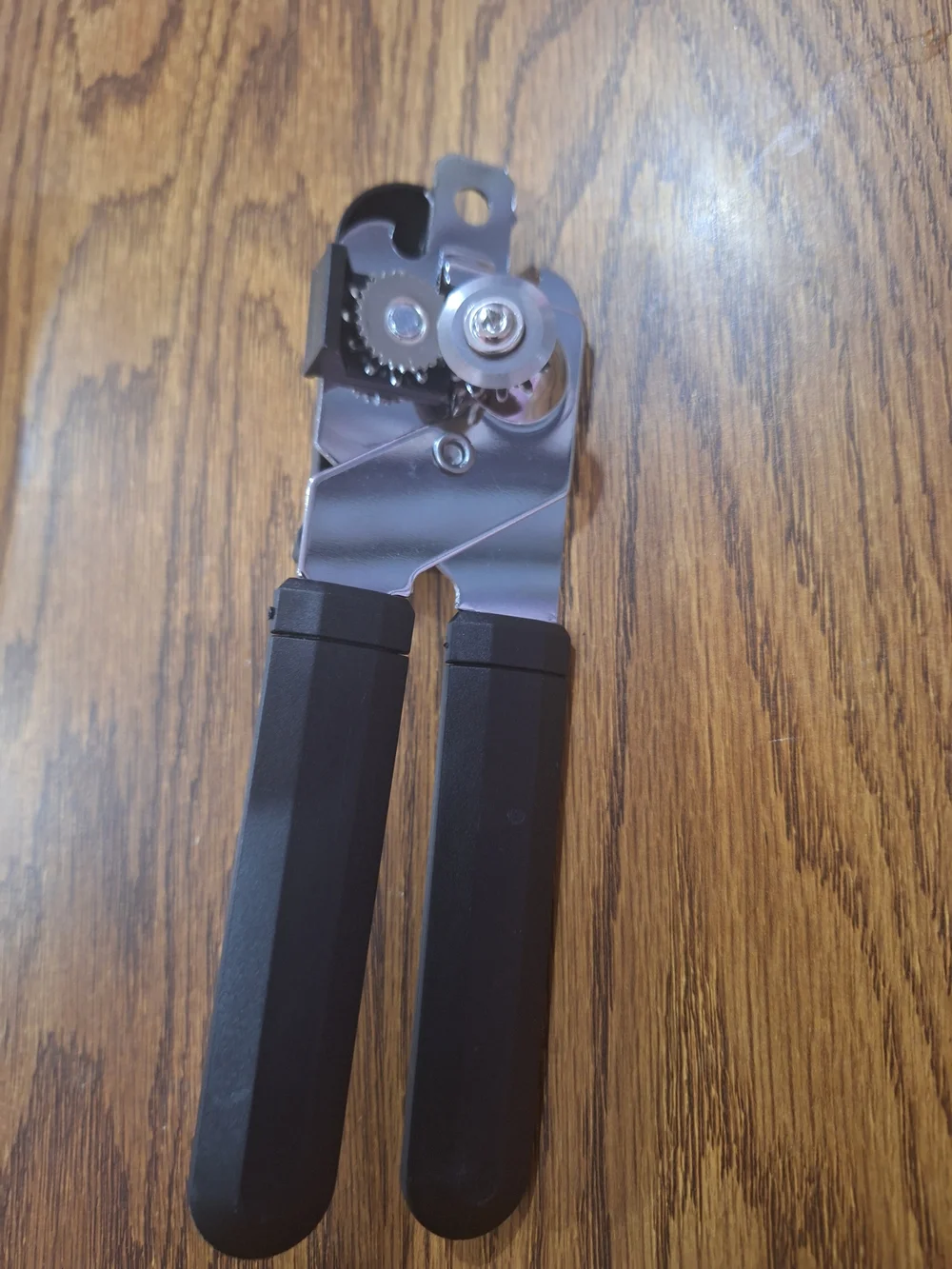 Black Manual Can Opener with Ergonomic Handles